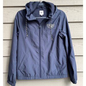 Vans Navy Hooded Windbreaker Full Zip Mesh Lined Jacket Size S